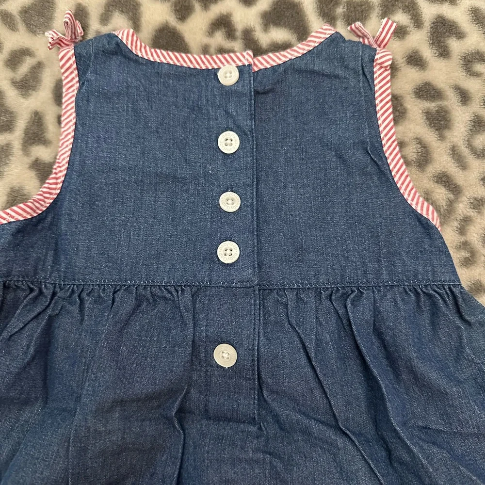 2003 Y2K babyGap Chambray Dress in Dark Blue Size 3-6 months